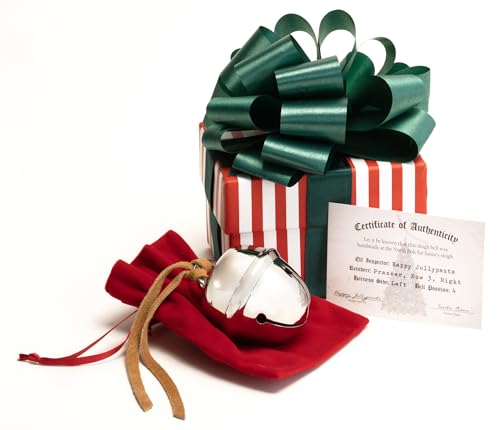 Large Silver Sleigh Bell Gift Set with Leather Strap and Keepsake Box