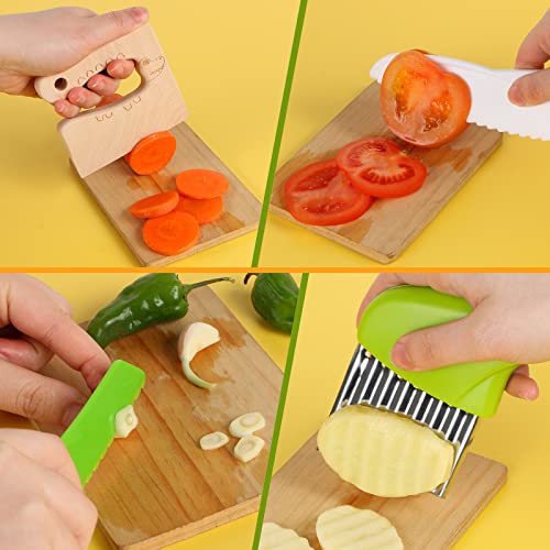 10-Piece Kids Safe Cooking Knife Set with Serrated Edges and Slicers