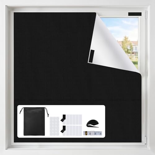 100% Blackout Portable Curtains - No-Drill, Customizable Size (57" W x 118" H)