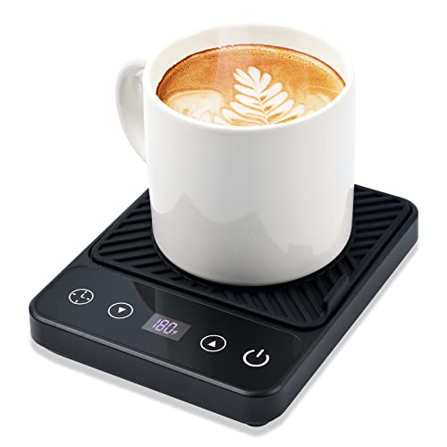 Cafzed Black Electric Mug Warmer for Desk - 30W Temperature Display, Auto Shutoff