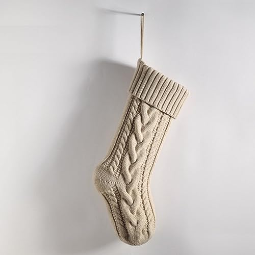 18-Inch Knitted Christmas Stocking, Large Holiday Fireplace Hanging Decoration