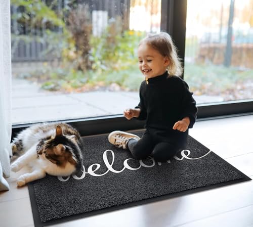 Non-Slip Outdoor Front Door Mat - Low Profile Entryway Welcome Doormat, 30"x17.5"