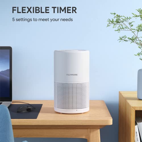 FULMINARE H13 True HEPA Air Purifier for Bedroom, Quiet Small Air Cleaner with Night Light