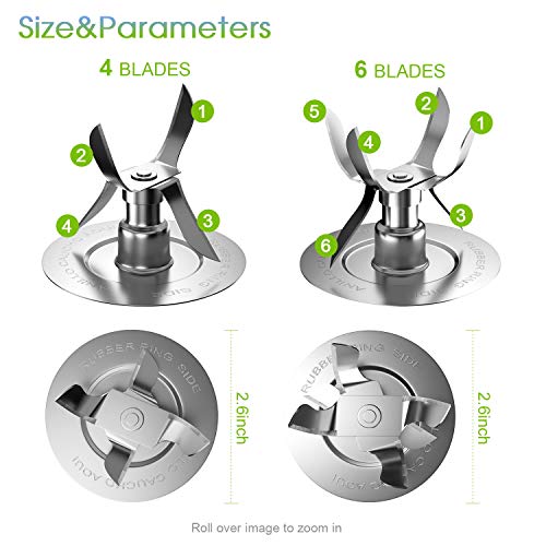 8-Piece Blender Replacement Parts Kit for 5 and 6 Cup Jars, Stainless Steel