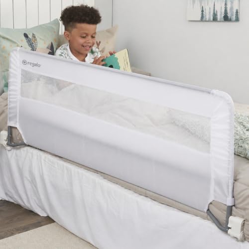 Regalo 54" Extra Long Swing Down Toddler Bed Rail Guard for Twin-Queen