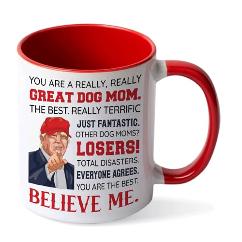 Viberty Dog Mom Ceramic Mug 11oz - Funny Pet Gift for Women, Christmas, Mother's Day