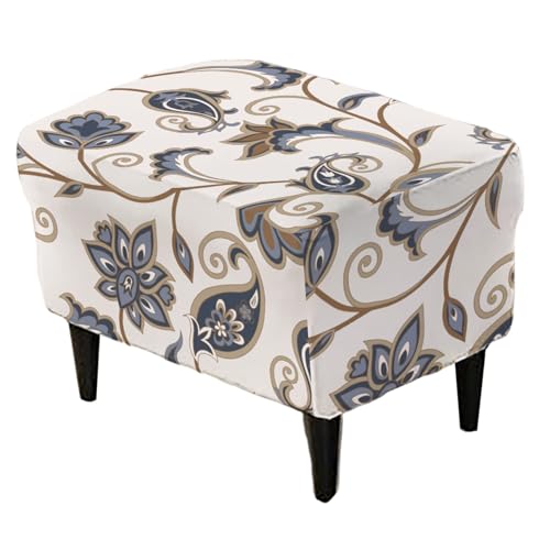 Stretch Ottoman Cover Slipcover - Rectangle 27-35" - Soft, Non-Slip Furniture Protector