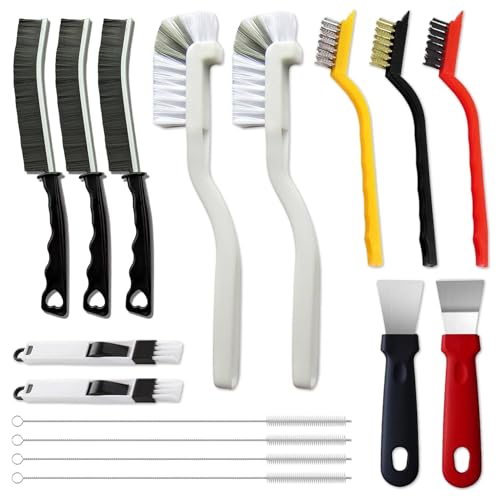 16-Piece Crevice & Track Cleaning Brush Set for Deep Scrubbing Gaps