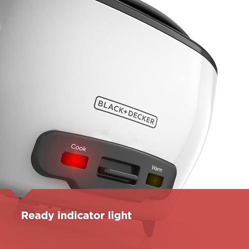 6-Cup Electric Rice Cooker with Steaming Basket & Keep Warm Feature