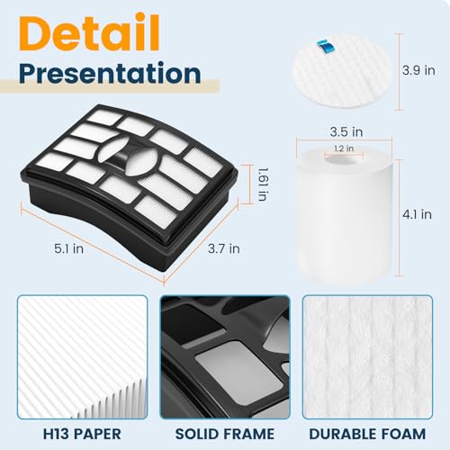 Vacuum Filter Set for Rotator NV500 Series, 6-Piece Replacement Kit