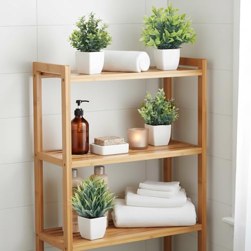 4 Pack Small Artificial Potted Plants - 7-Inch Mini Faux Greenery for Decor