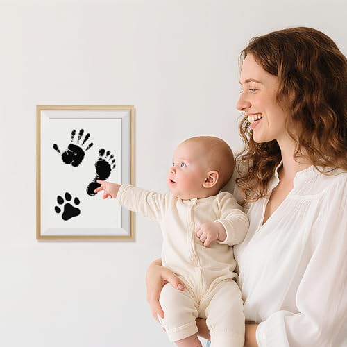 Jumbo Inkless Baby Hand and Footprint Kit - Clean Touch Ink Pad with 16 Cards