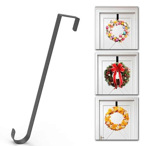 15" Wreath Hanger for Front Door - Steel Over The Door Hook, 20lb Capacity