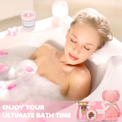 Self Care Spa Gift Basket for Women - 14pc Care Package with Blanket & Tumbler