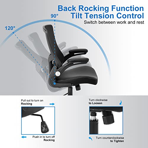 Ergonomic Office Chair with Lumbar Support and Flip-Up Arms