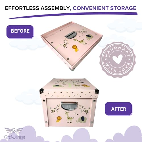 Baby Keepsake Box with Lid & Handles - Large Collapsible Memory Storage