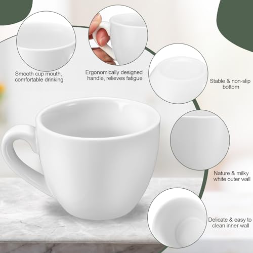 Reallnaive 16-Pack 3oz Porcelain Espresso Cups - White Tiny Coffee & Tea Mugs Set