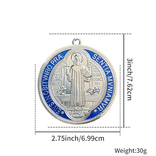 St. Benedict Cross Medal 3-Inch Vintage Brass Finish - 2 Pack