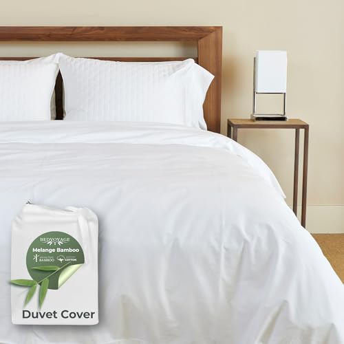 Twin Size Duvet Cover - Soft Bamboo-Cotton Blend, Button Closure