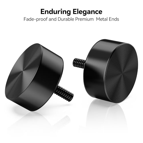 Heavy Duty Adjustable Curtain Rod - 1 Inch Matte Black Extra Long Window Rod