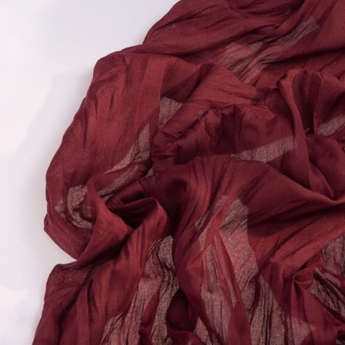 DeZerlor Burgundy Cheesecloth Table Runners 2 Pack - Rustic Boho Party Decor