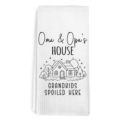 Oma Opa German Grandparents Kitchen Towels Gift Set 16x24in – Grandkids