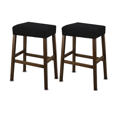 Waterproof Rectangle Bar Stool Covers - 2 Pack Stretch Seat Protectors