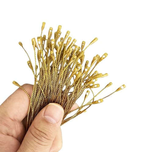BEAUTOPE 200Pcs Christmas Ornament Hangers Snap Locking Ropes Gold