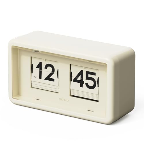 Retro Flip Desk Clock - Vintage Automatic Analog Table & Wall Clock