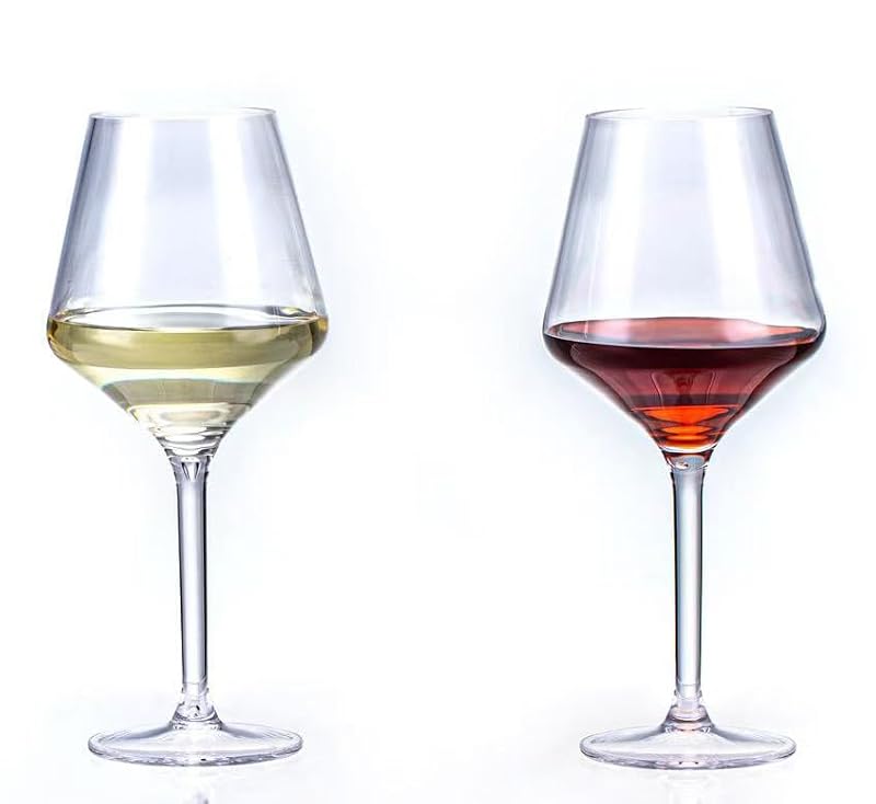 16-Ounce Acrylic Stemless Wine Glasses - Shatter-Resistant Set of 6