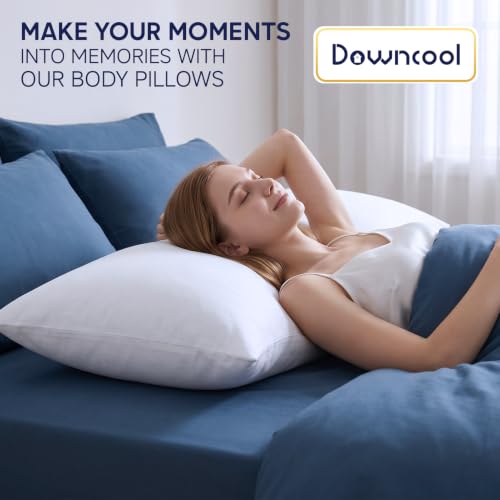 DOWNCOOL Breathable Full Body Pillow Insert (20x54) - Side Sleeper Bed Pillow