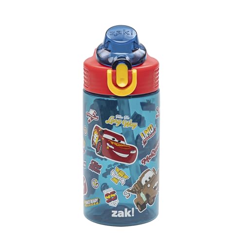 Kids Water Bottle with Straw 16oz Leak-Proof Plastic for School