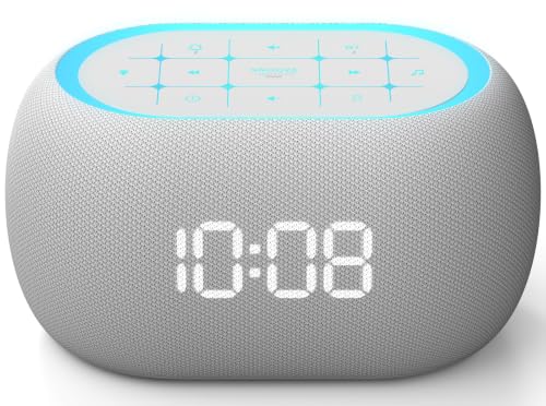White Noise Sound Machine Alarm Clock with Bluetooth Speaker & 7 Night Lights