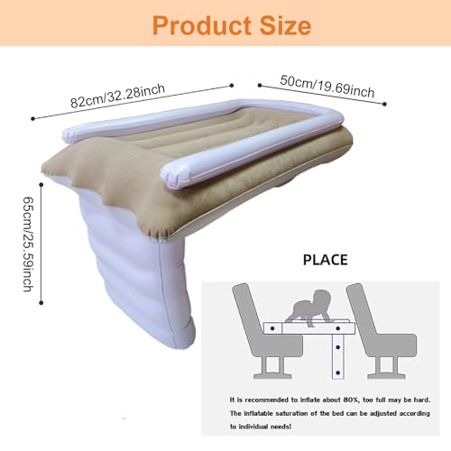 Portable Inflatable Toddler Travel Bed with Safety Belt for Airplane Flights