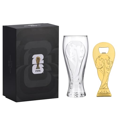 FIFA World Cup 2026 Collectible Beer Glass & Trophy Bottle Opener Gift Set