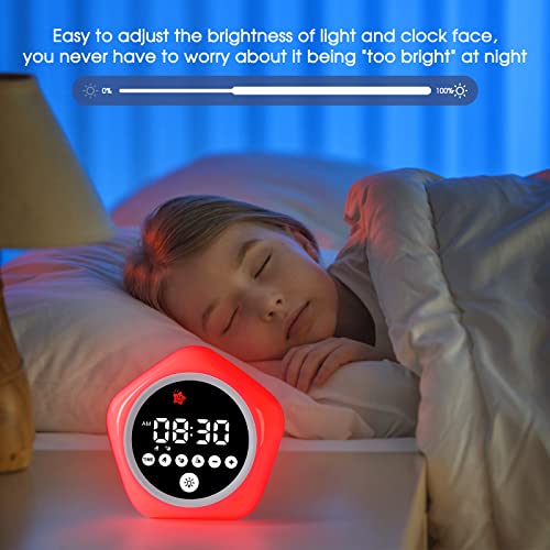 Kids Ok to Wake Alarm Clock & Toddler Sleep Trainer with Color Night Light