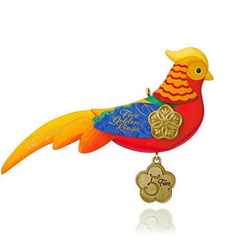 Hallmark 2015 Five Golden Rings Pheasant Ornament QX9179 – 3.7in Christmas Decor