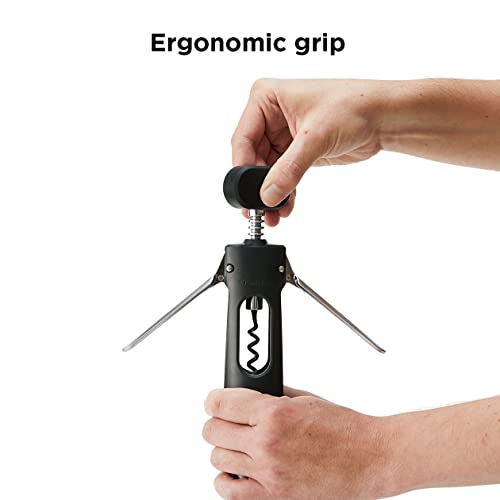 Rabbit Premium Wing Corkscrew & Bottle Opener, Black 2.36 x 1.97 x 7.68 in