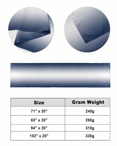 DecorLovee Navy Blue Ombre Bed Runner for Queen Size Bed - Modern Scarf