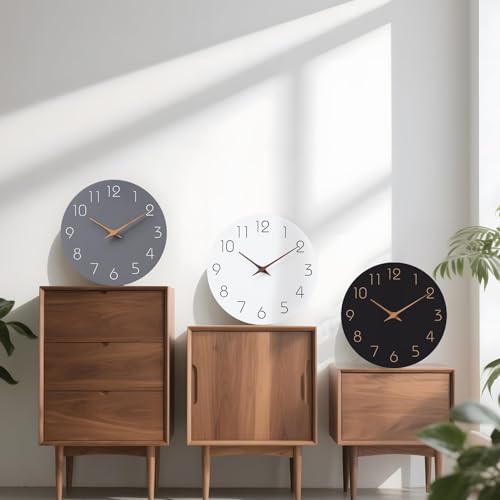 Silent Wall Clock 8 Inch - Non-Ticking Minimalist Modern Battery Operated
