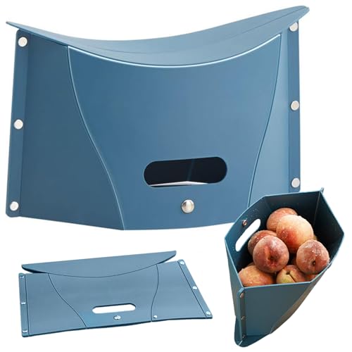 Portable Folding Stool & Storage Basket – Lightweight Camping Travel Chair