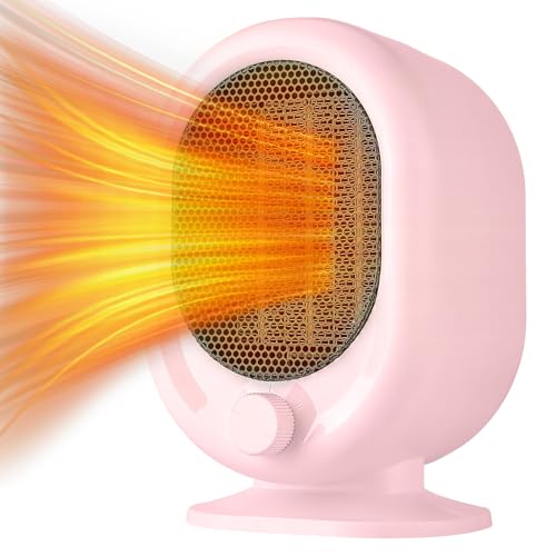 Mini Space Heater 1500W Small Desk Heater with PTC Ceramic Heating Pink