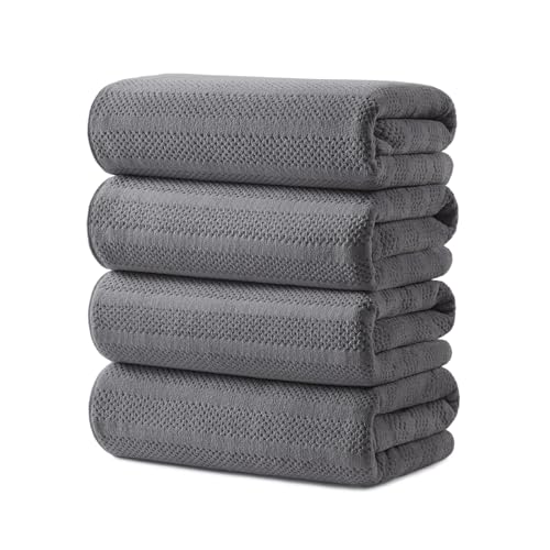 ecolook Extra Large Microfiber Bath Towels Set of 4 - 31x63 Quick Dry