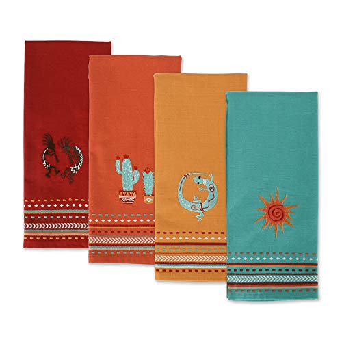 Southwest Stripe Cotton Kitchen Dishtowel Set, 18x28 Inch, 4-Piece