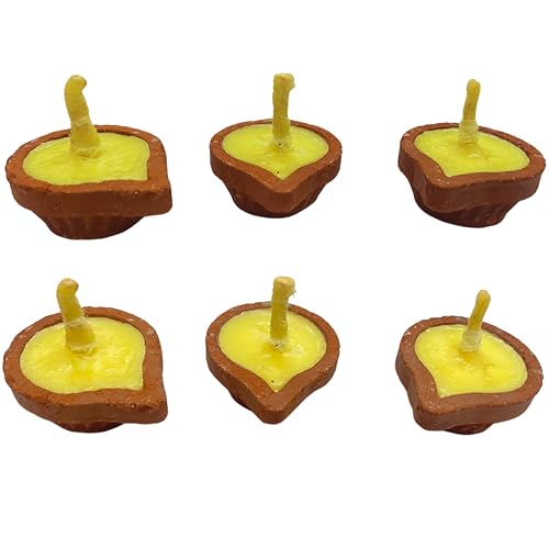 Handcrafted Clay Ghee Diya Set of 15 - Eco-Friendly Puja Lamps with Ghee Wicks