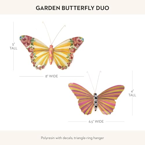 MacKenzie-Childs Butterfly Wall Decor Set – 2 Piece Hanging Resin Wall Art