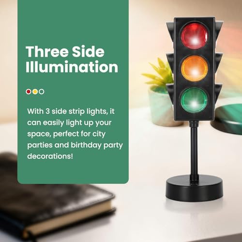 11-Inch Traffic Light Desk Lamp with 8 Flashing Modes for Room Decor