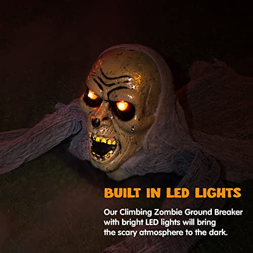 Animated Zombie Groundbreaker Halloween Decor with Sound & Flashing Eyes