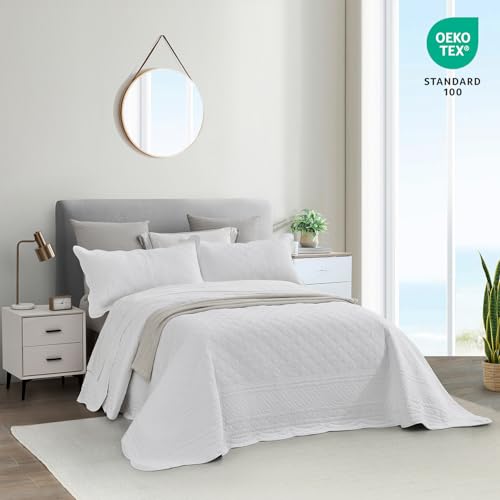 Oversized Cotton Bedspread King Size - Luxury Quilted Cover