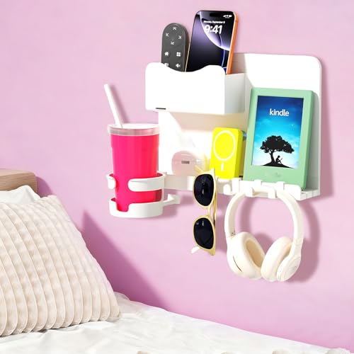 Adhesive Bedside Floating Shelf - Stick-On Wall Storage Organizer